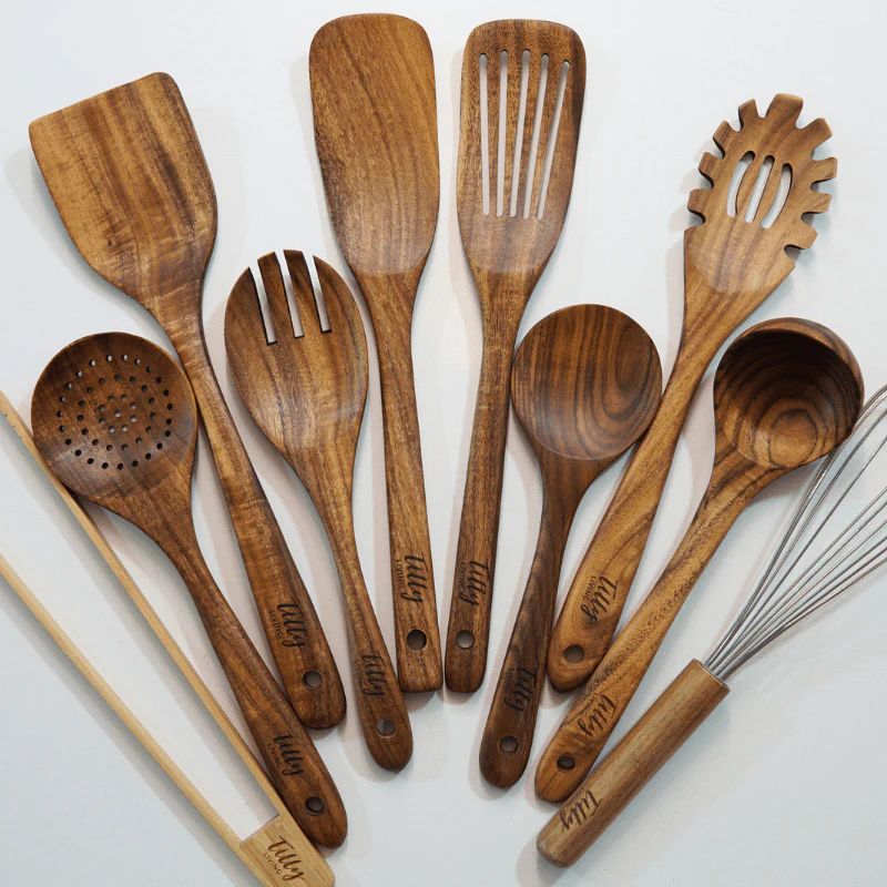 Teak Wooden Utensil Set - Image 16