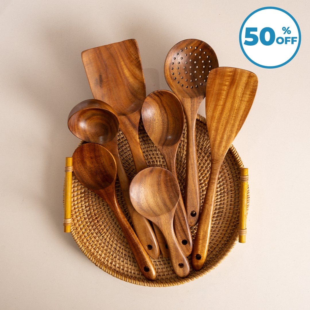 Teak Wooden Utensil Set - The Healthier Alternative - Image 2