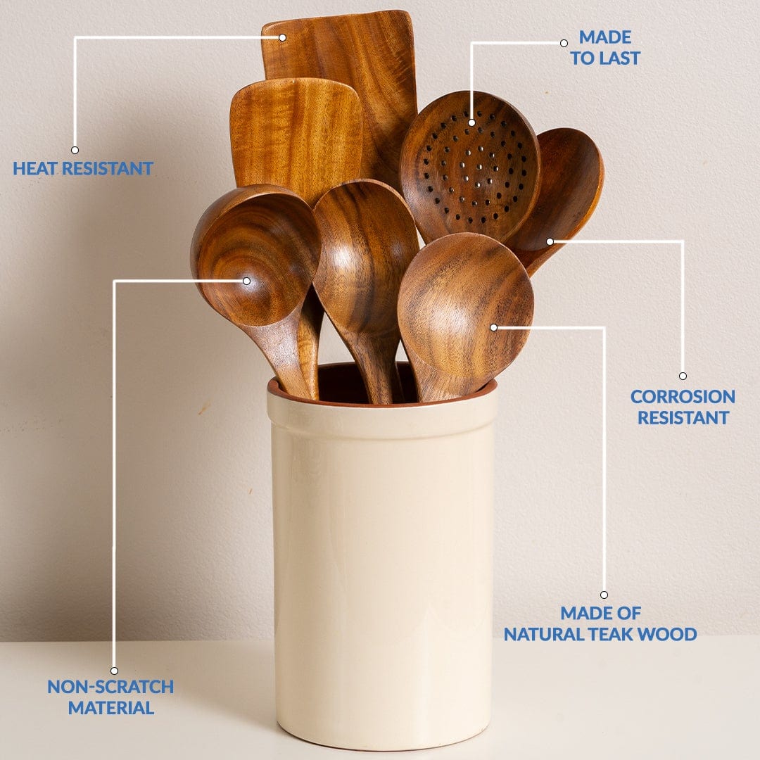 Teak Wooden Utensil Set - The Healthier Alternative - Image 4