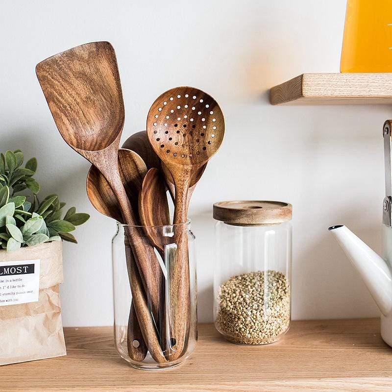 Teak Wooden Utensil Set - Image 6